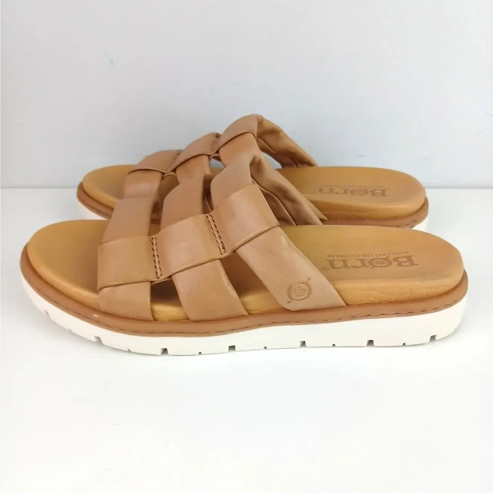Born Women's SZ 8 Daisy Sandals Light Brown Sublimely Soft Padded Uppers